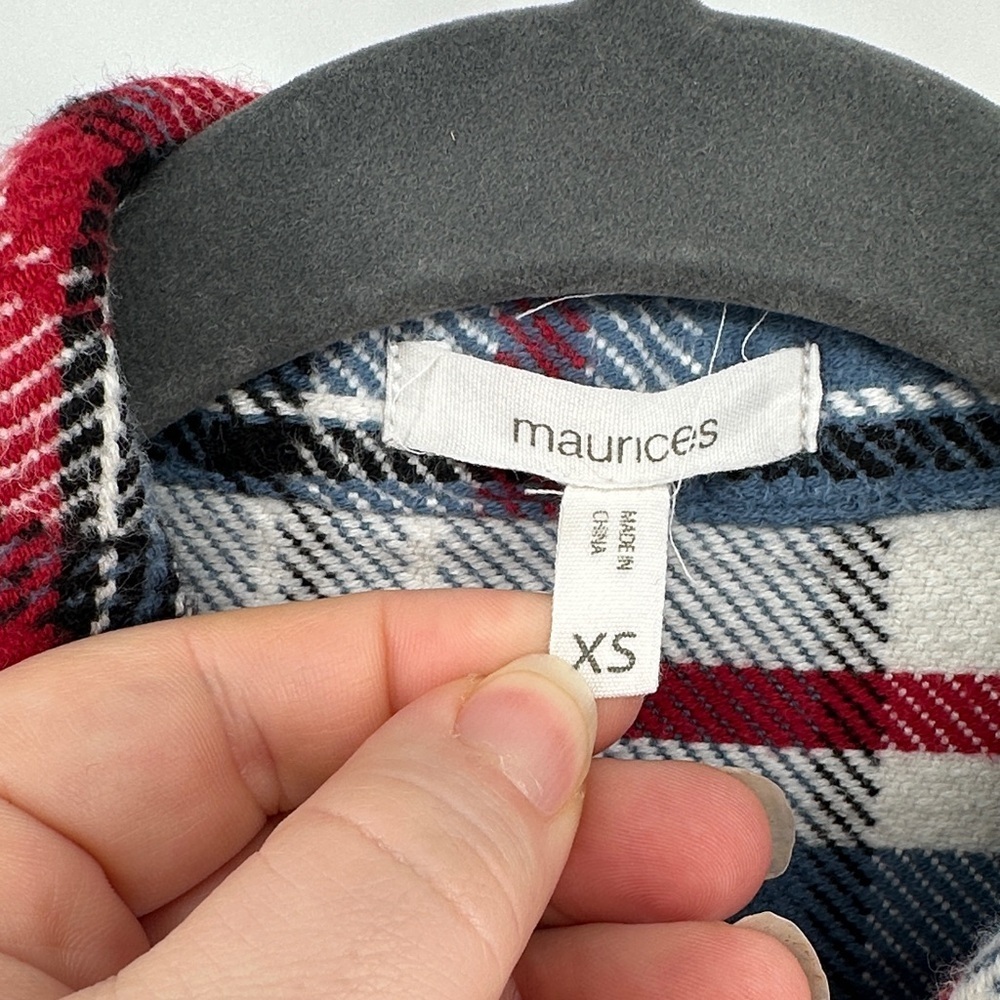 Maurices Red and Blue Plaid Shirt - Picture 2 of 14